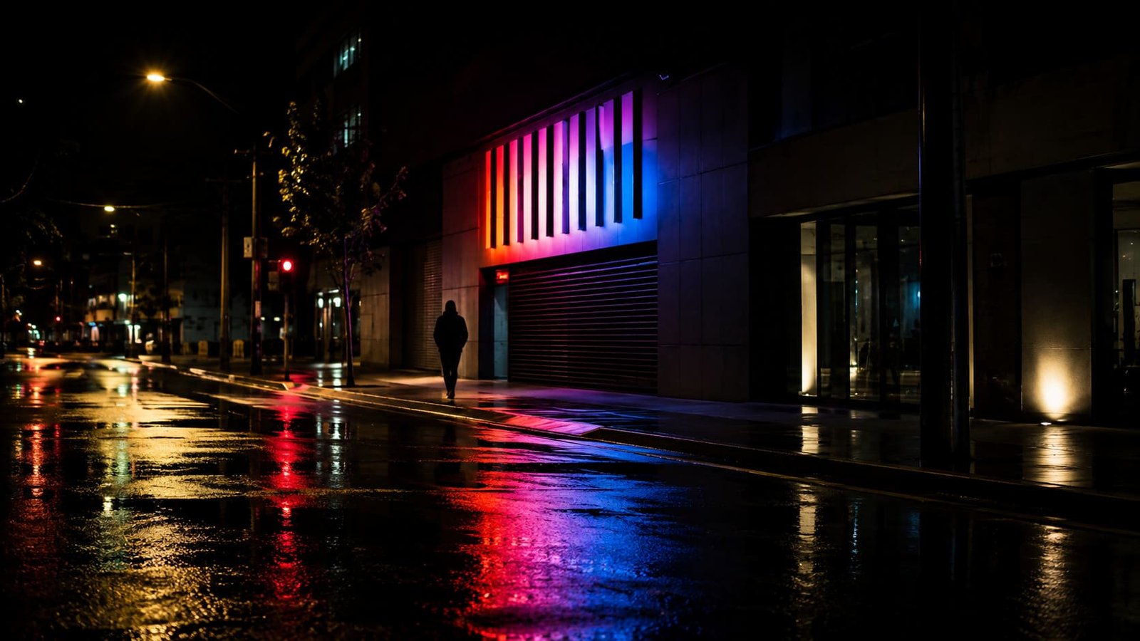 Rua Noturna com Reflexos Neon ilustrando artigo sobre Fotografia noturna.