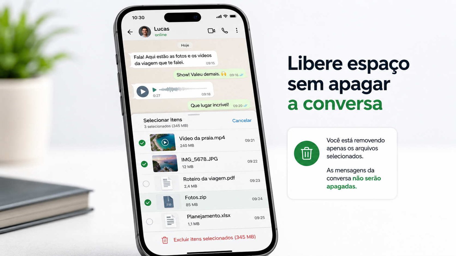 WhatsApp ocupando muito espaço